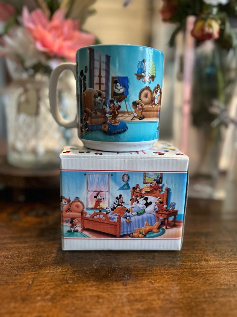 Disney Mickey Mouse Mug Through The Years Coffee Cup Sleeping Pluto Discontinued